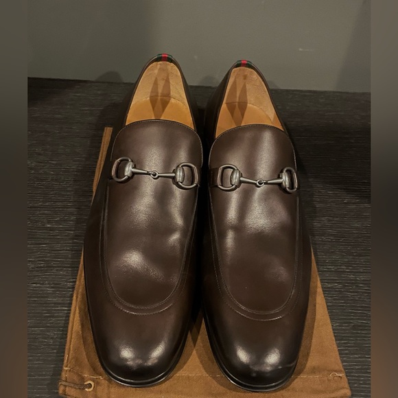 GUCCI VINTAGE Brown Horse Bit Leather Loafers SIZE 10 1/2 (NEVER WORN) - Picture 8 of 10